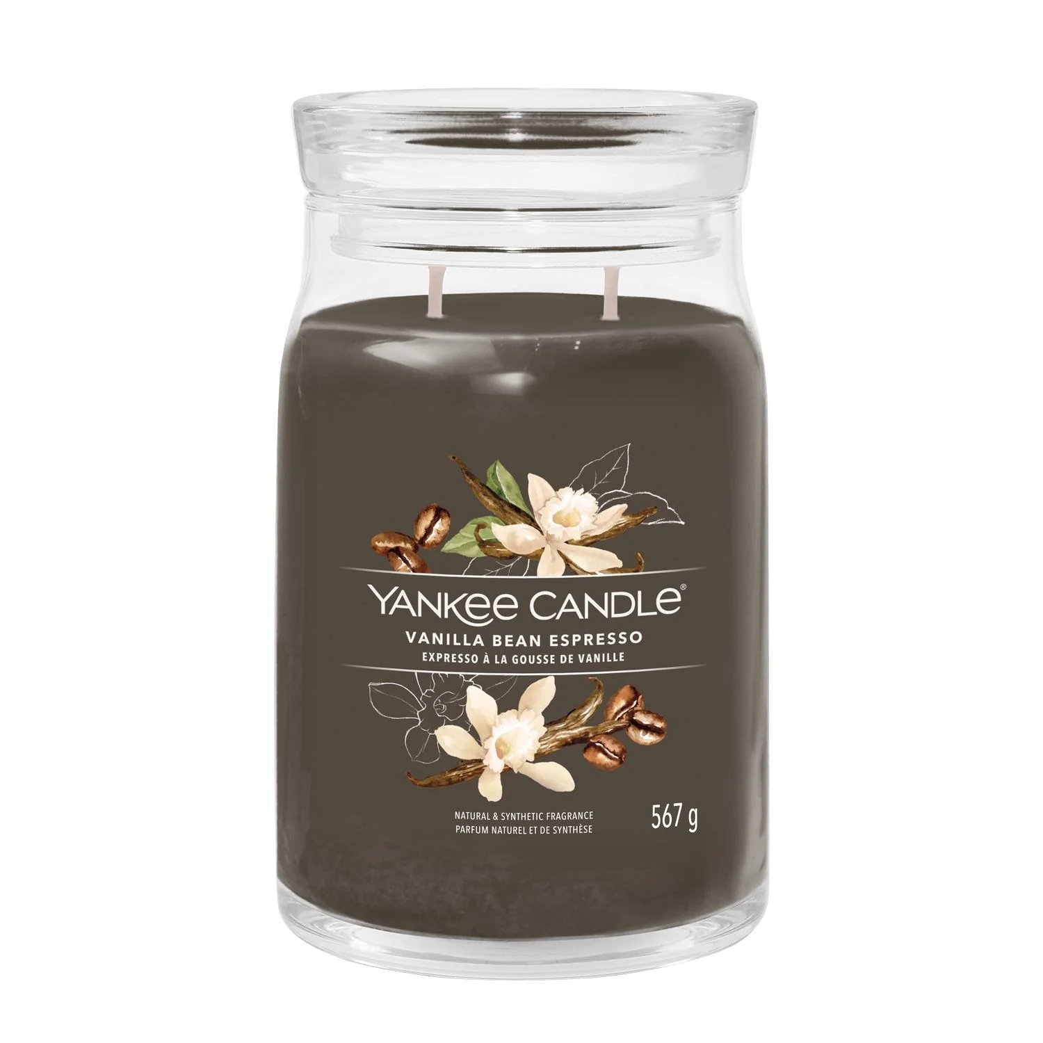 Vela aromática Signature Jar Candles con aroma a vainilla y espresso
