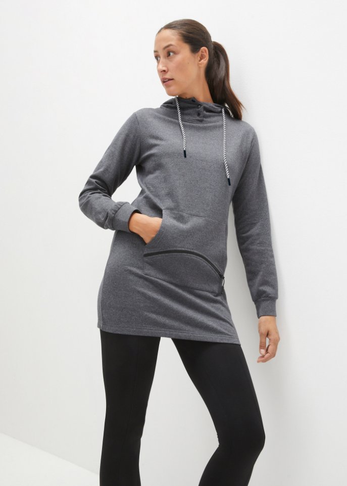 Extra langes Sweatshirt mit Tasche