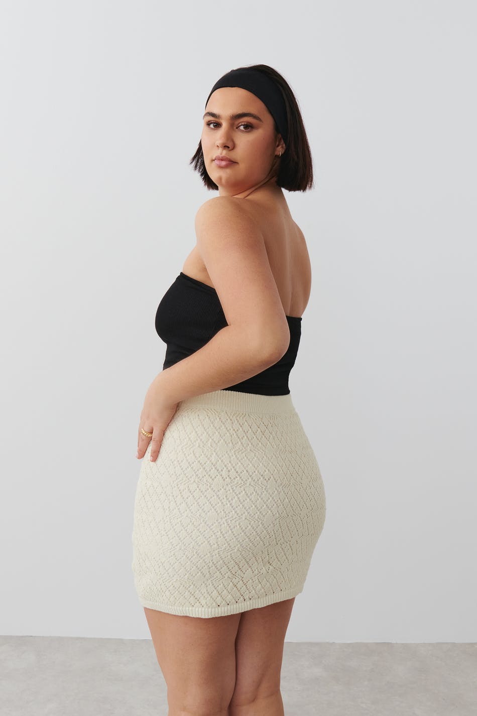 Crochet mini skirt