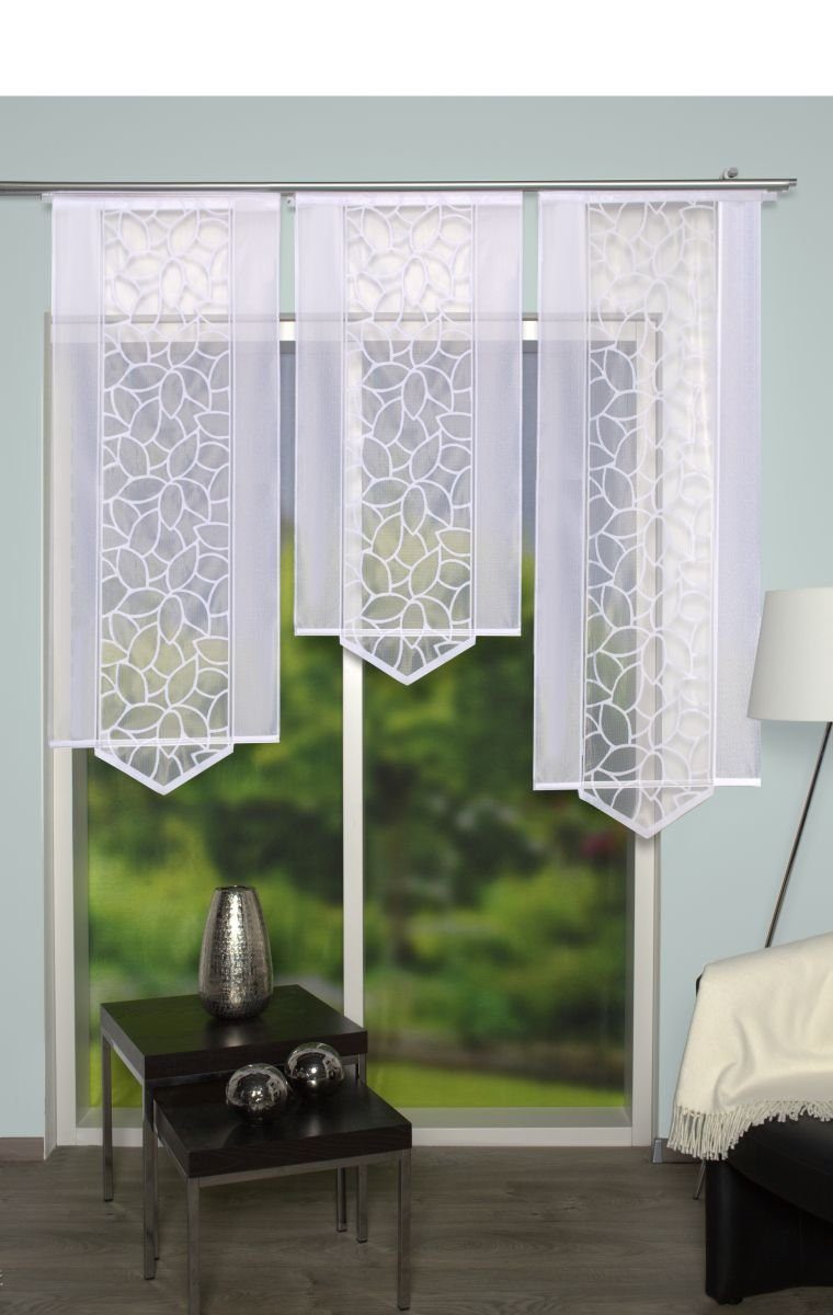 Schiebegardine Home Wohnideen Schiebevorhang Jacquard Blätter, HOME WOHNIDEEN, (1 St), Lichtschutz, Stoff