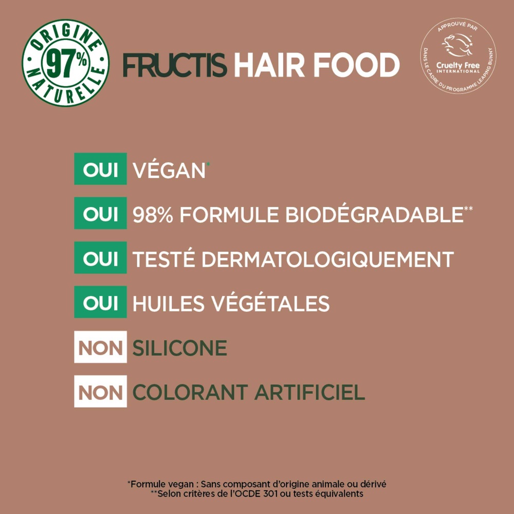 garnier Fructis Hair Food soin démêlant lissant à la macadamia pour les cheveux secs et rebelles