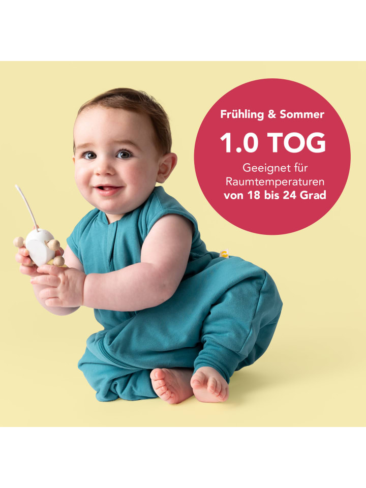 Schlummersack Schlafsack mit Füßen, 1.0 TOG in Petrol günstig kaufen
