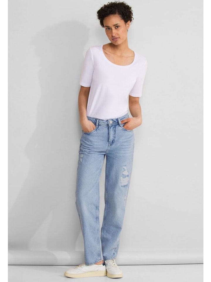 Street One Jeans in light blue destroyed günstig kaufen