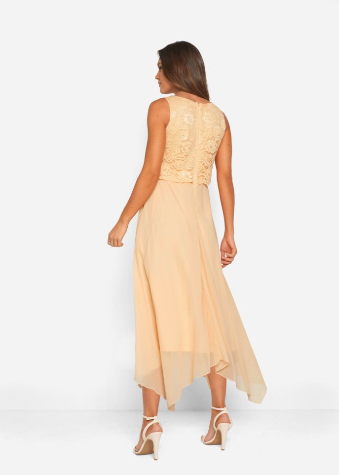 Premium Chiffonkleid mit Spitze