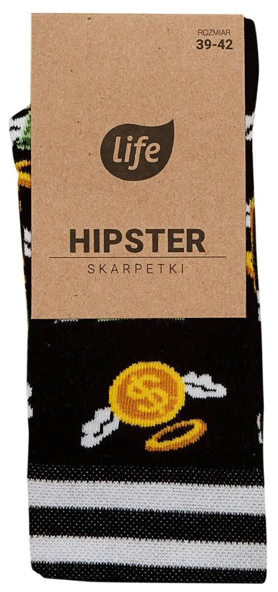 Čarape Life Hipster s uzorkom novca, veličina 35-38, 1 par