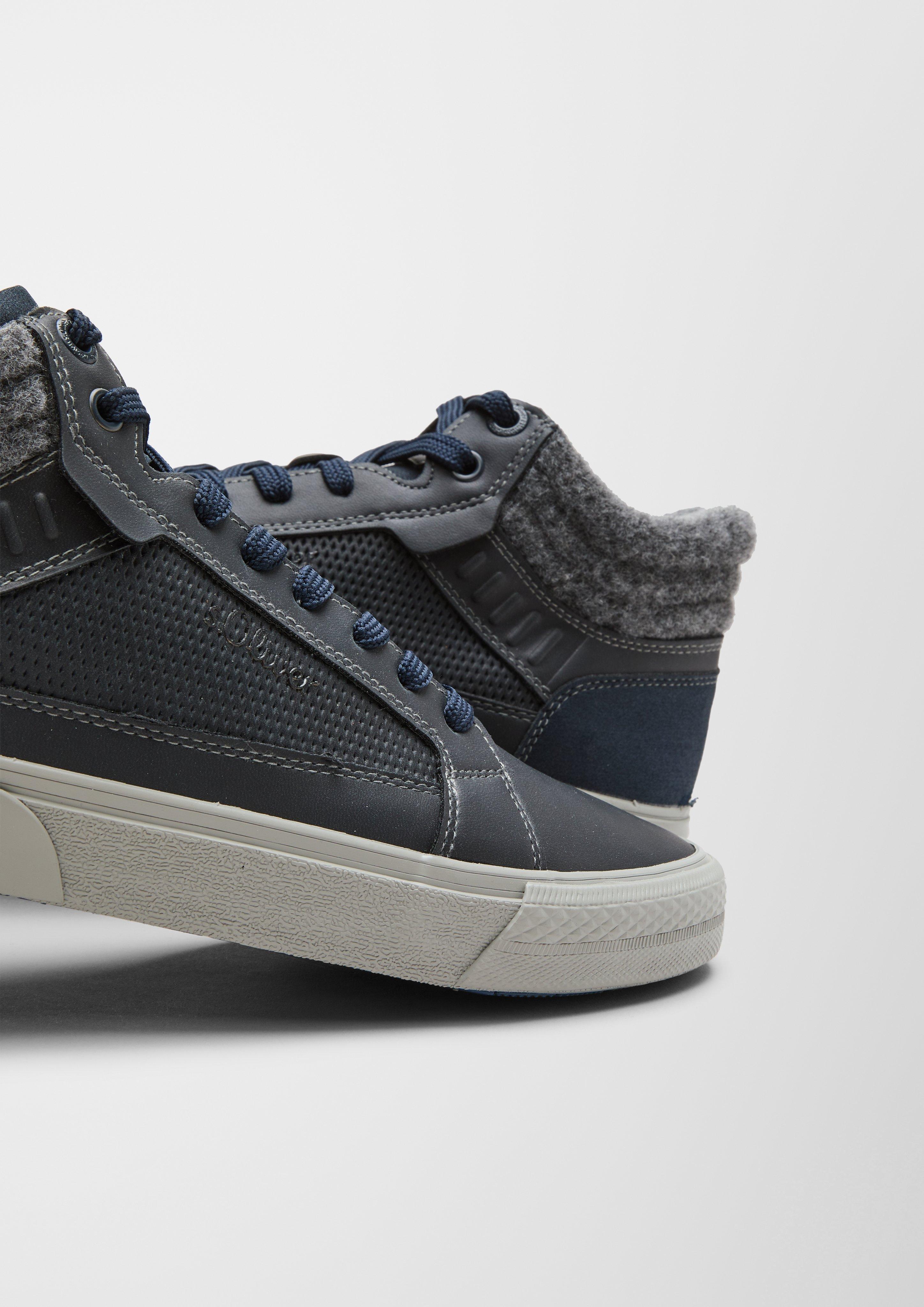 High Sneaker im Materialmix  6006436-805