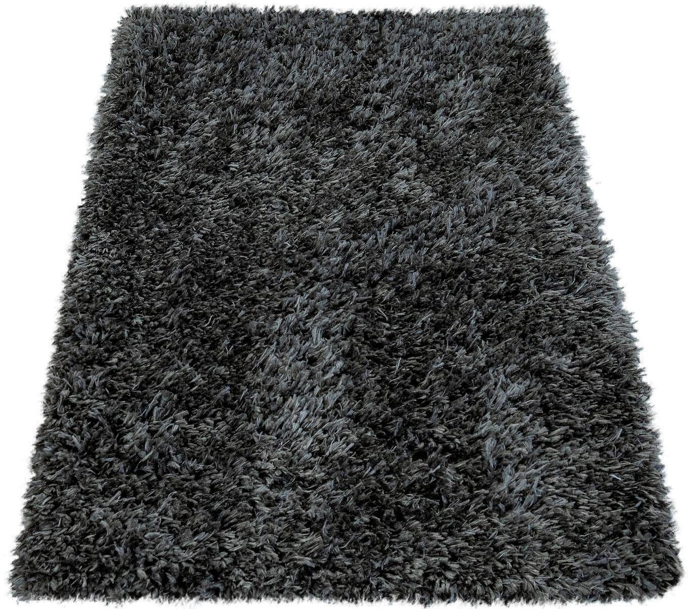 Badematte Kanda 360 Paco Home, Höhe 44 mm, rutschhemmend beschichtet, fußbodenheizungsgeeignet, Polyester, rechteckig, Badteppich, Uni Farben, weicher Hochflor, rechteckig & rund erhältlich