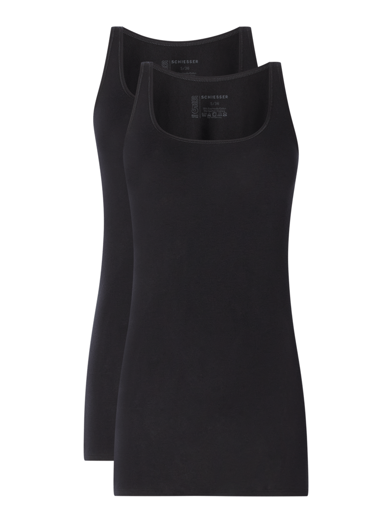 Unterhemd mit Stretch-Anteil im 2er-Pack in schwarz