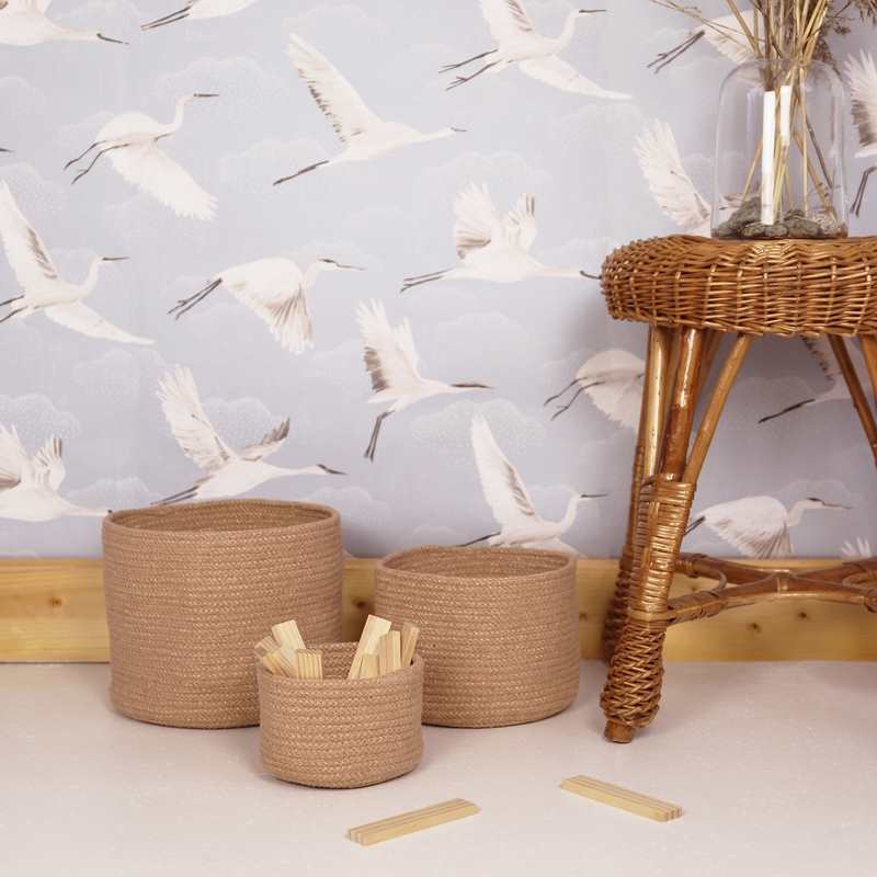 Set de 3 paniers de rangement ILSE Amande