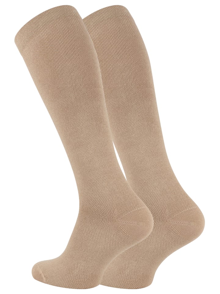 Cotton Prime® Stütz- und Reisekniestrümpfe mit Kompressionseffekt in beige günstig kaufen