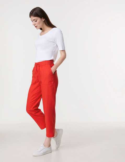 Schlupfhose Easy Fit aus Baumwoll-Leinen