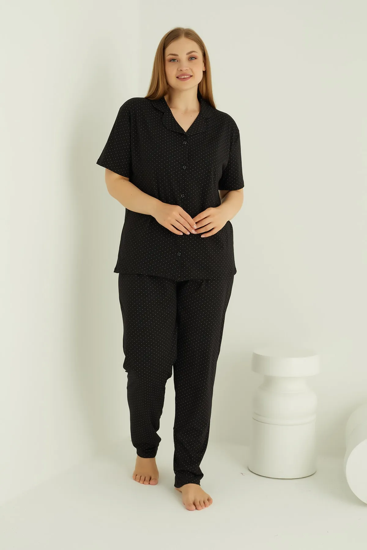 ELİTOL  ÜBERGROßES PYJAMA-SET AUS BAUMWOLLE MIT KNÖPFEN