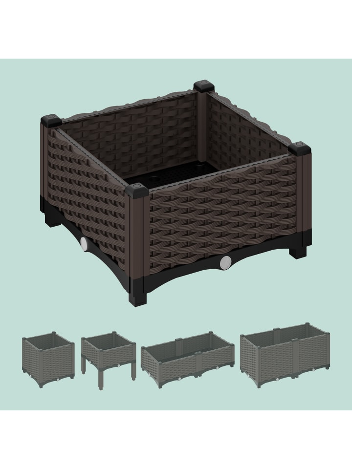 relaxdays Pflanzkübel in Braun - (B)40 x (H)23 x (T)40 cm günstig kaufen onesize