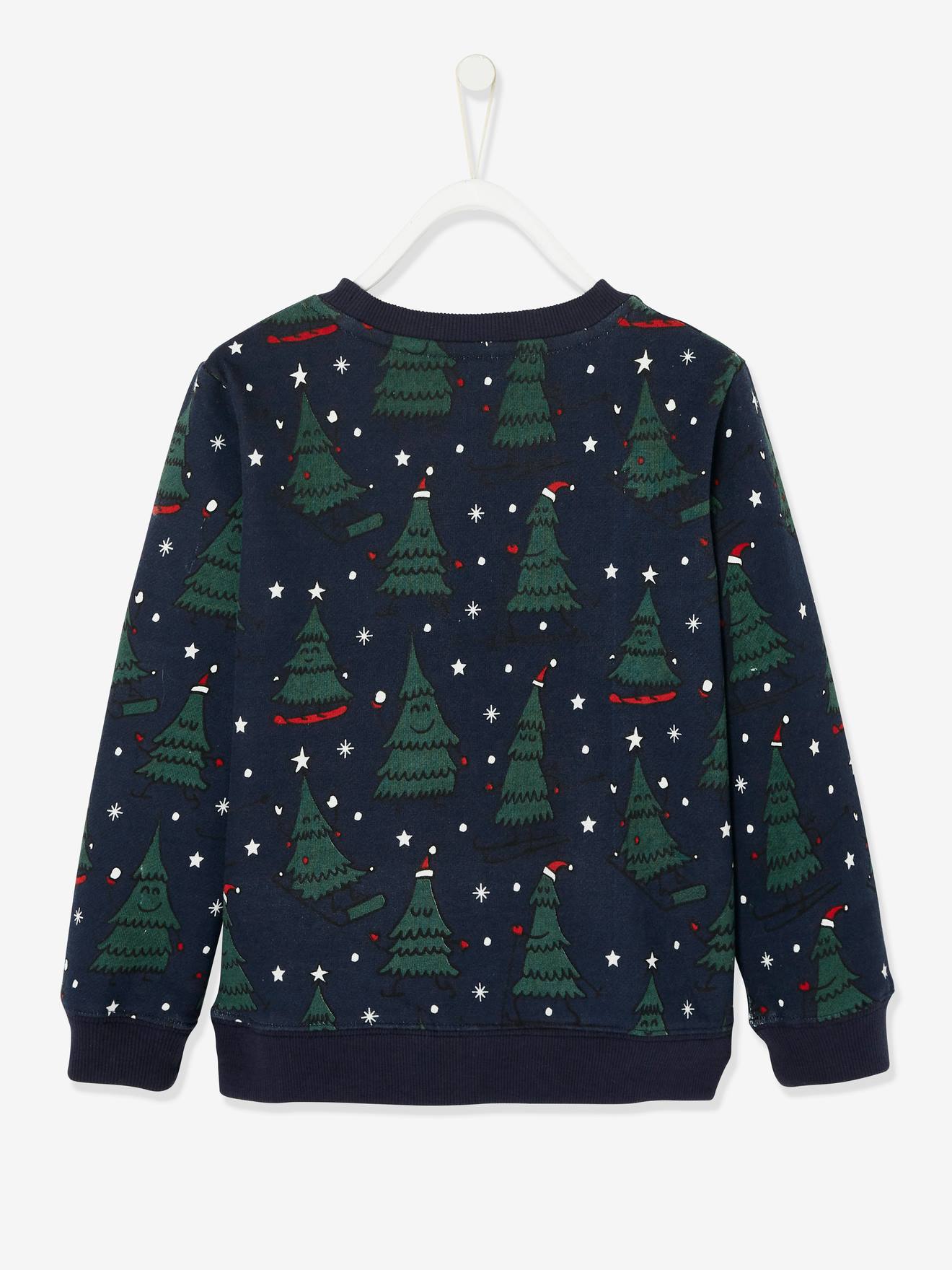 Sweat de noël garçon motifs ludiques marine