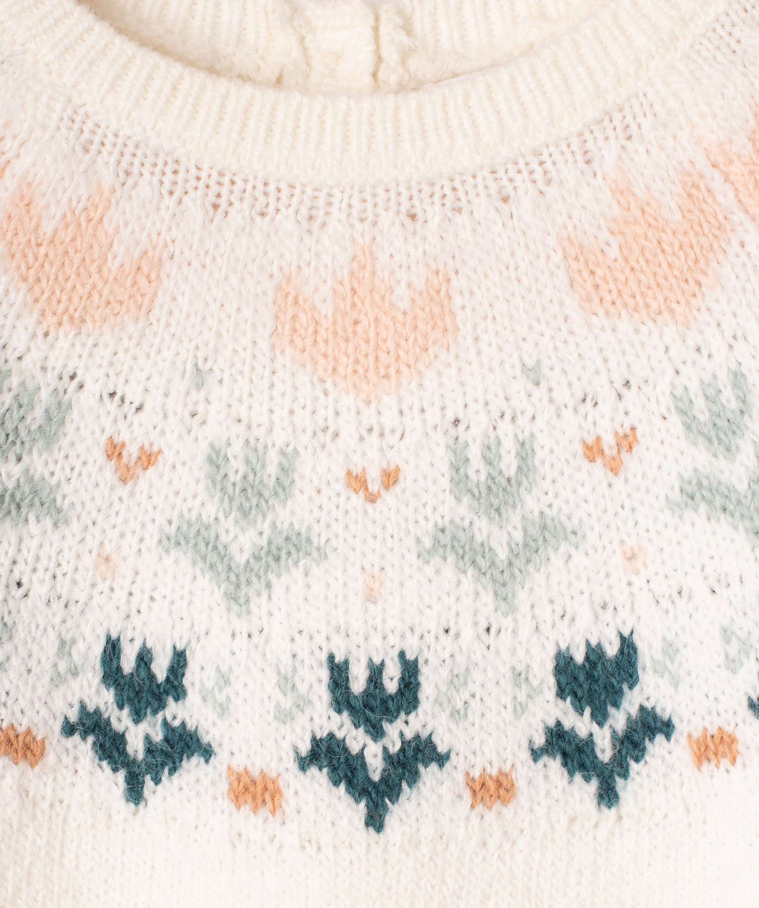 Robe pull en maille jacquard bébé fille ecru | GEMO