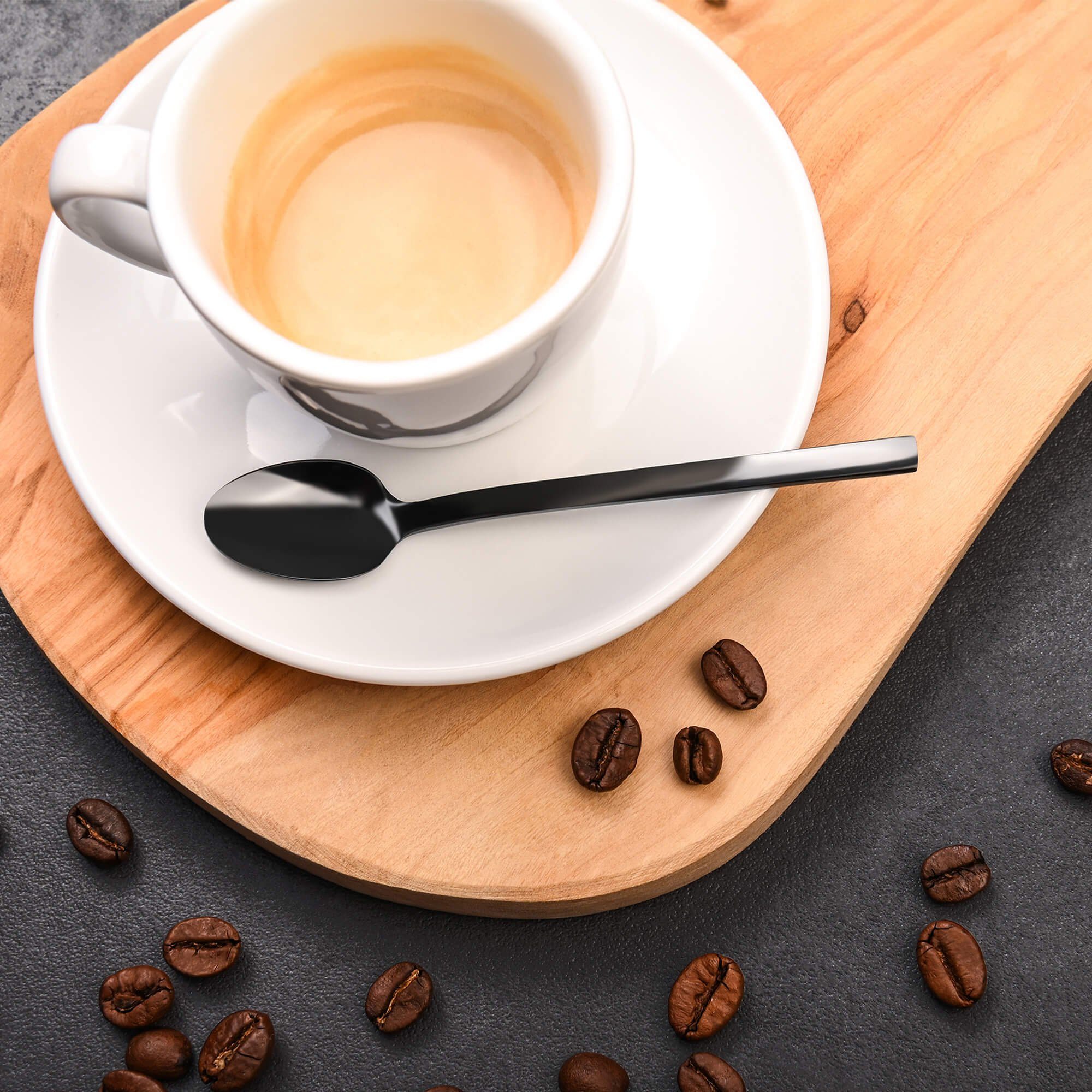 GRÄWE Espressolöffel GRÄWE Espressolöffel 6 Stück, Edelstahl - Titan, Serie LISSABON