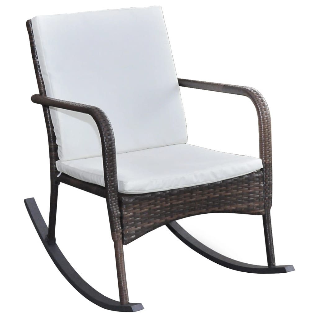 möbelando Schaukelstuhl Bahrenfleth (B/H/T: 64x91x101 cm), aus Rattan in braun