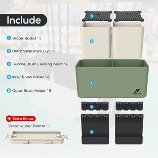 Krydrufi - Cleaning & Brush Holder Module - Grün / Sand