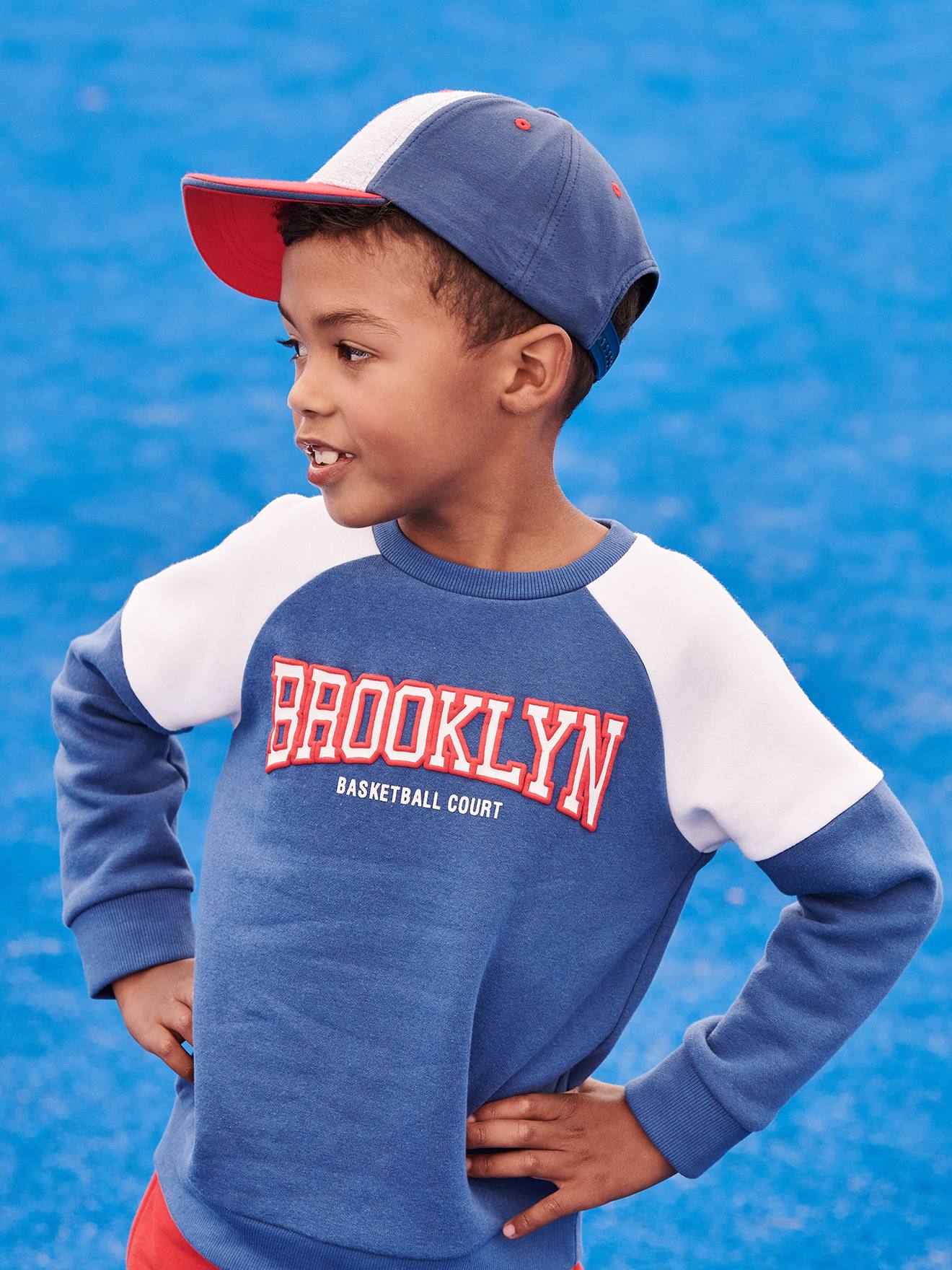 Vertbaudet Jungen Sport-Sweatshirt, Brooklyn Oeko-Tex - königsblau