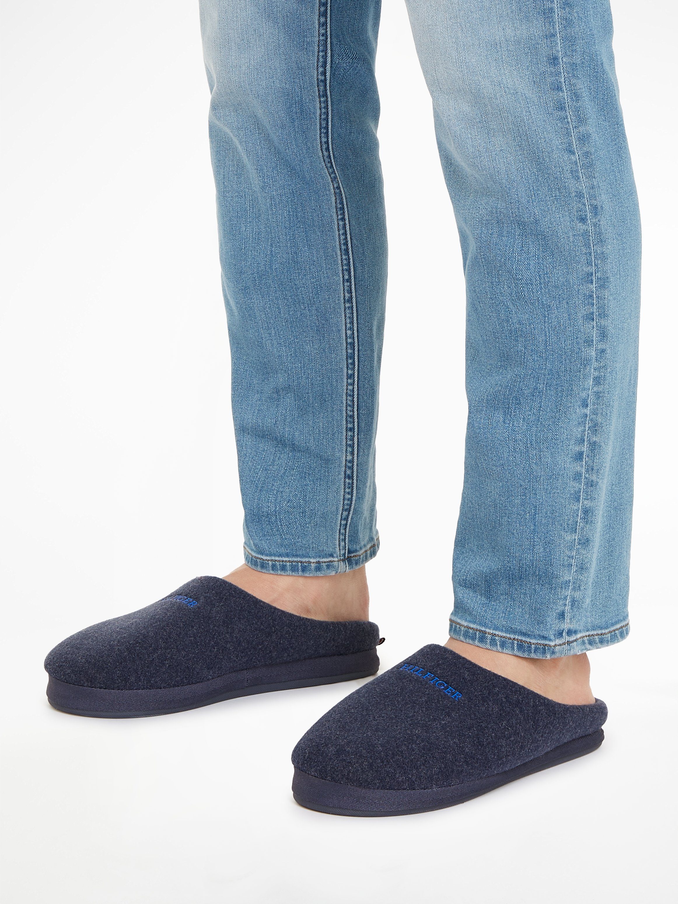 Tommy Hilfiger HILFIGER WARM FELT HOMESLIPPER Pantoffel mit Logodruck