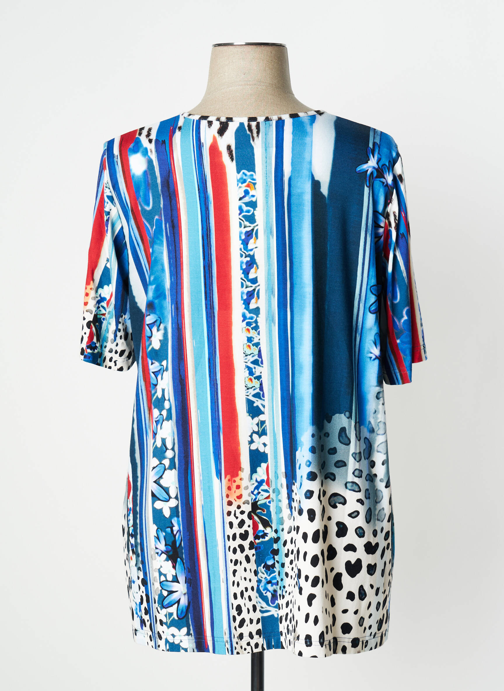 Chalou Tuniquemanchecourte Femme couleur bleu