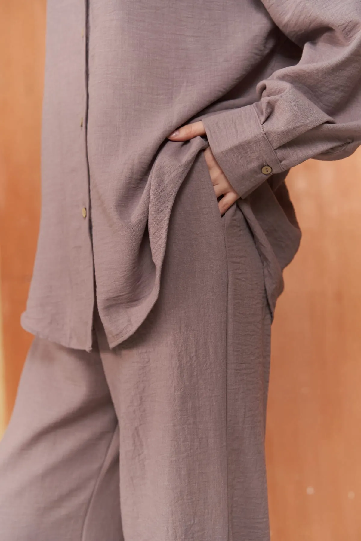 BOHEMAİ  Pedasa – Lilafarbenes Hemd-Hosen-Set