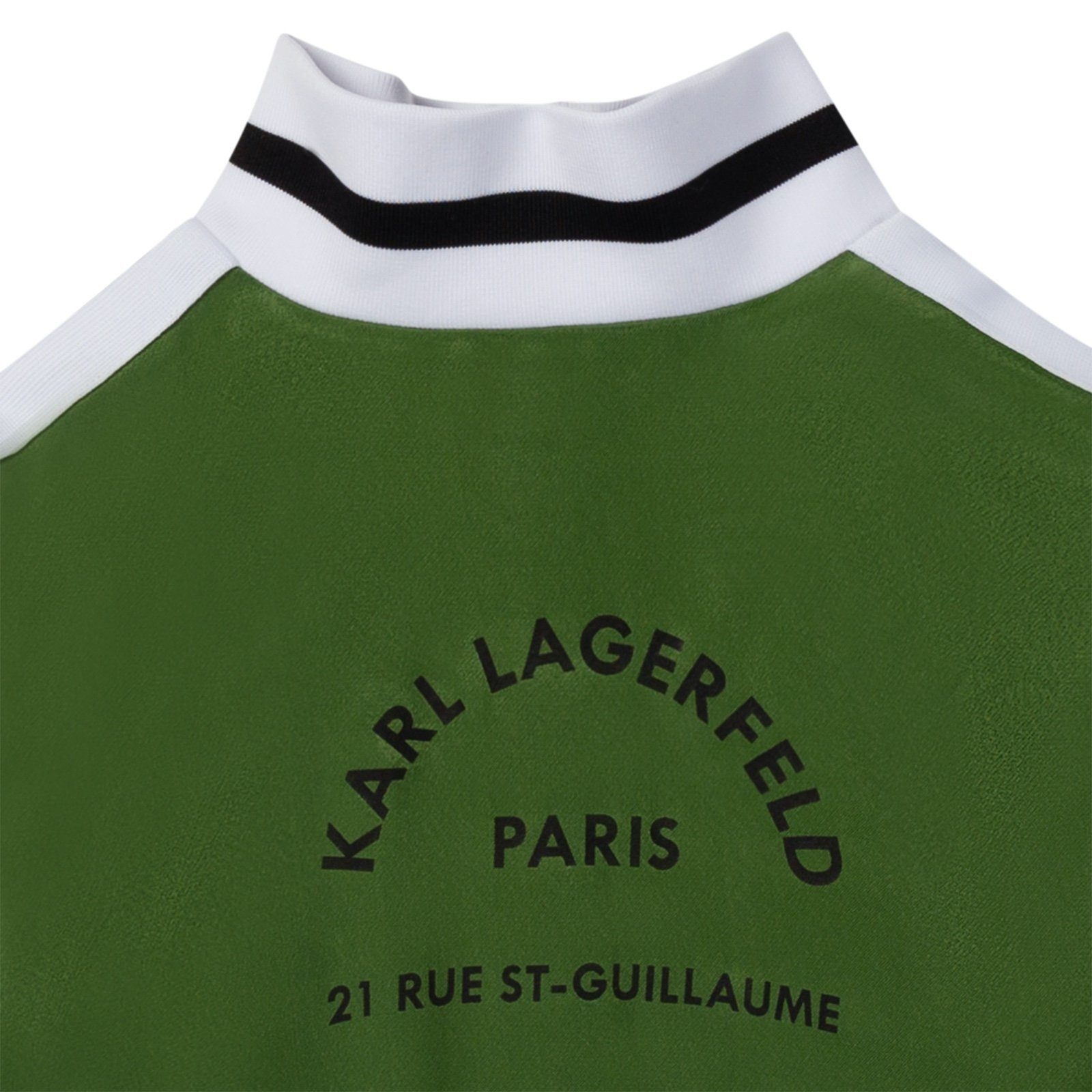 KARL LAGERFELD Trainingsjacke Karl Lagerfeld Trainingsjacke oliv mit Streifen