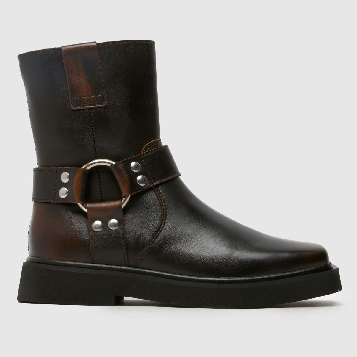 Schuh Cowan – Bruna, fyrkantiga hardwear-stövlar med fyrkantig tå