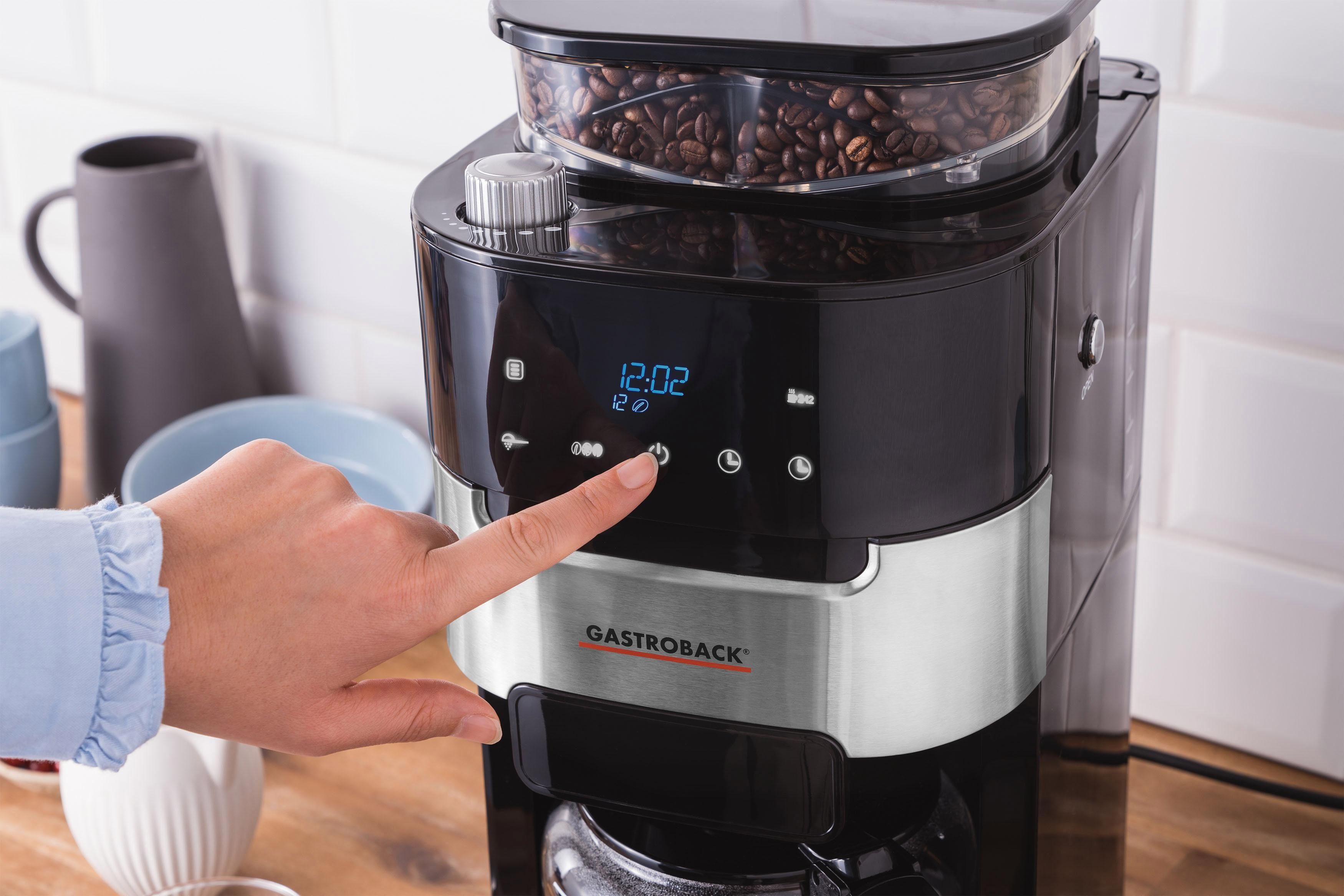 Gastroback Kaffeemaschine mit Mahlwerk Grind & Brew Pro 42711, 1,5l Kaffeekanne, Permanentfilter