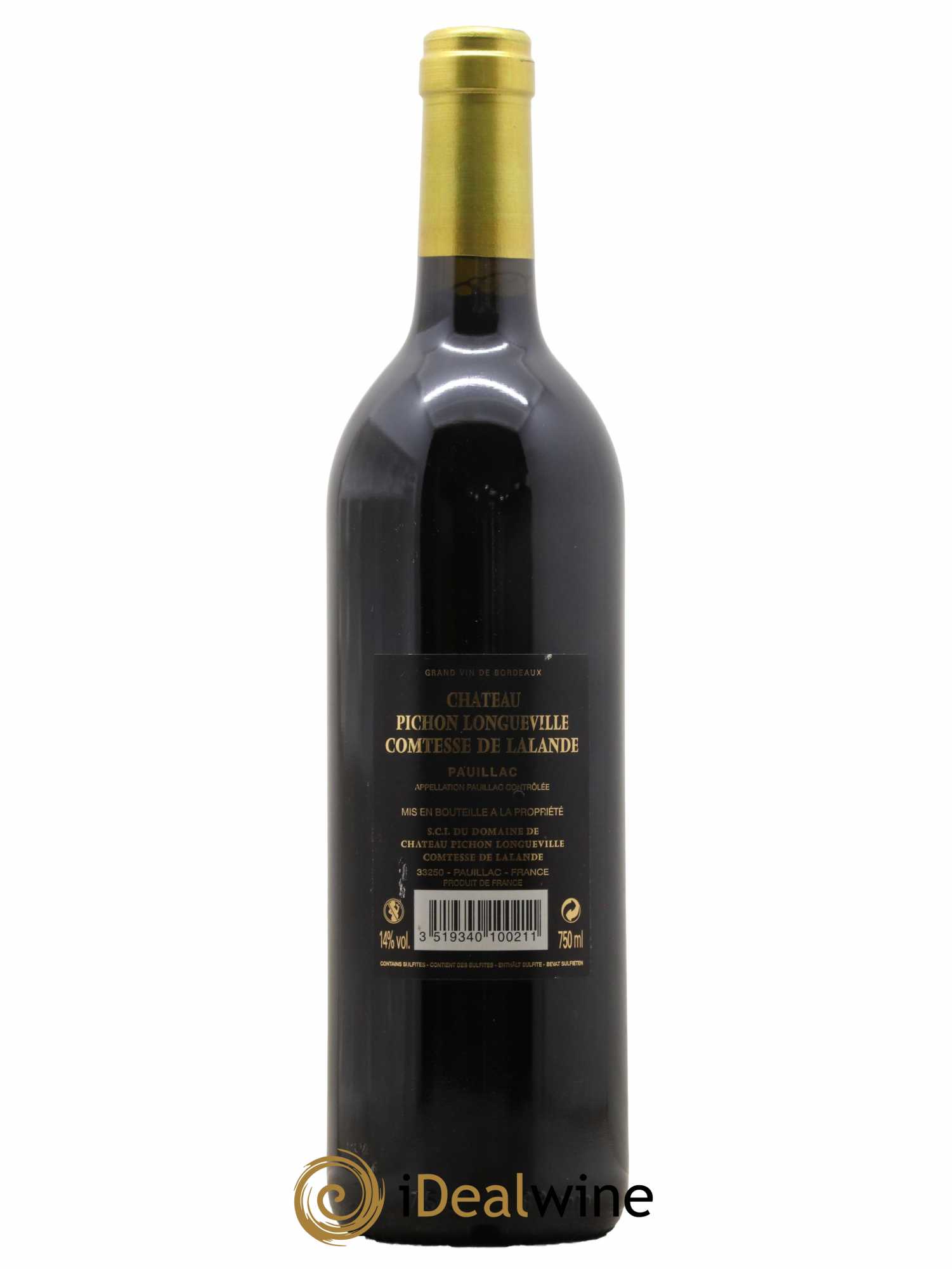 Château Pichon Longueville Comtesse de Lalande 2ème Grand Cru Classé  2010 - Lot de 1 Bouteille