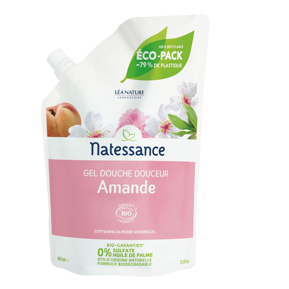 natessance Gel douche douceur Amande parfum Pêche de vigne Gel douche