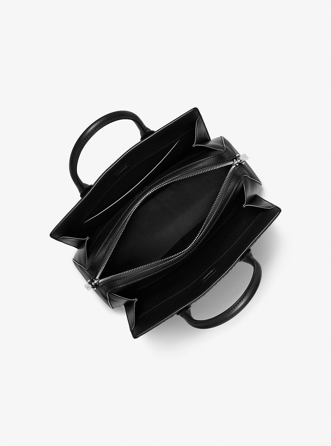 Laila Medium Metallic Signature Logo-veske – SVART