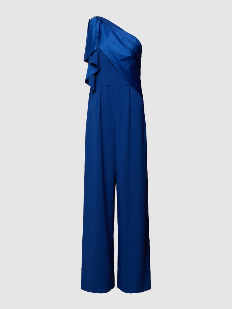 Jumpsuit mit Volants in blau