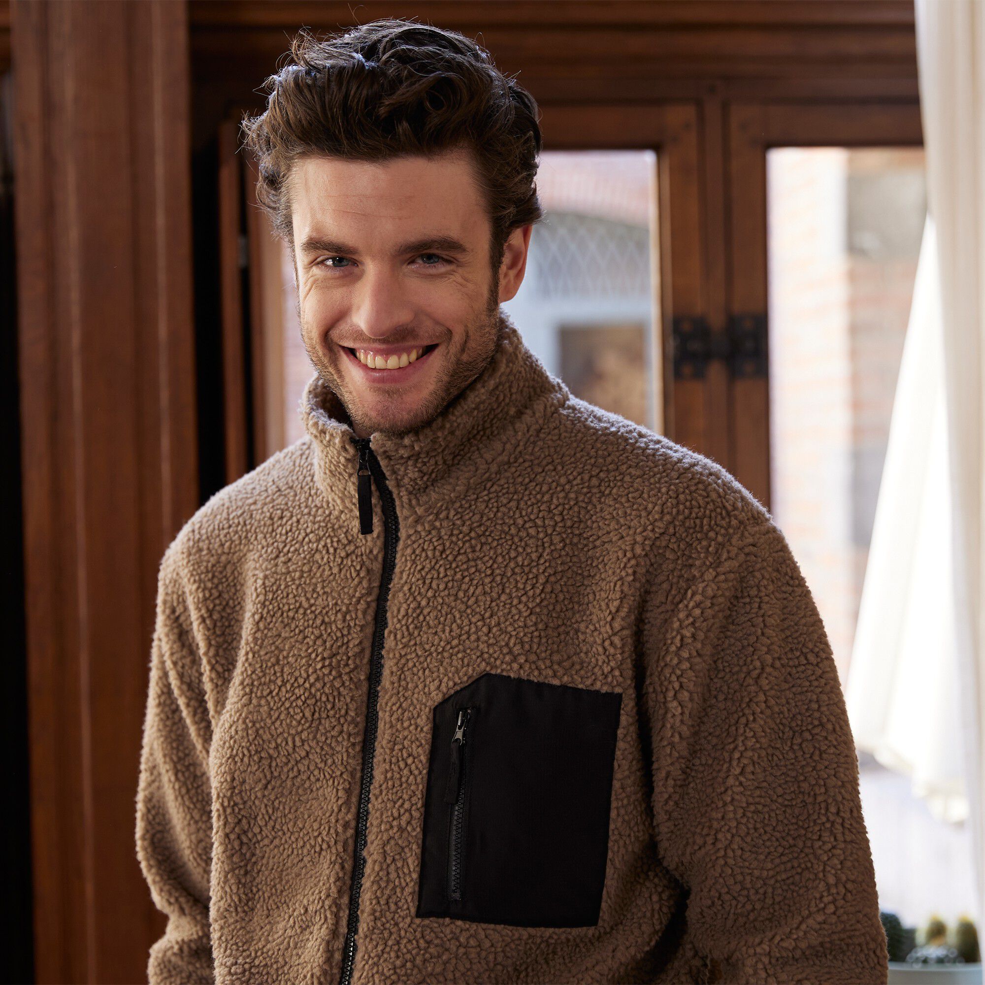 Veste chaude zippée maille peluche