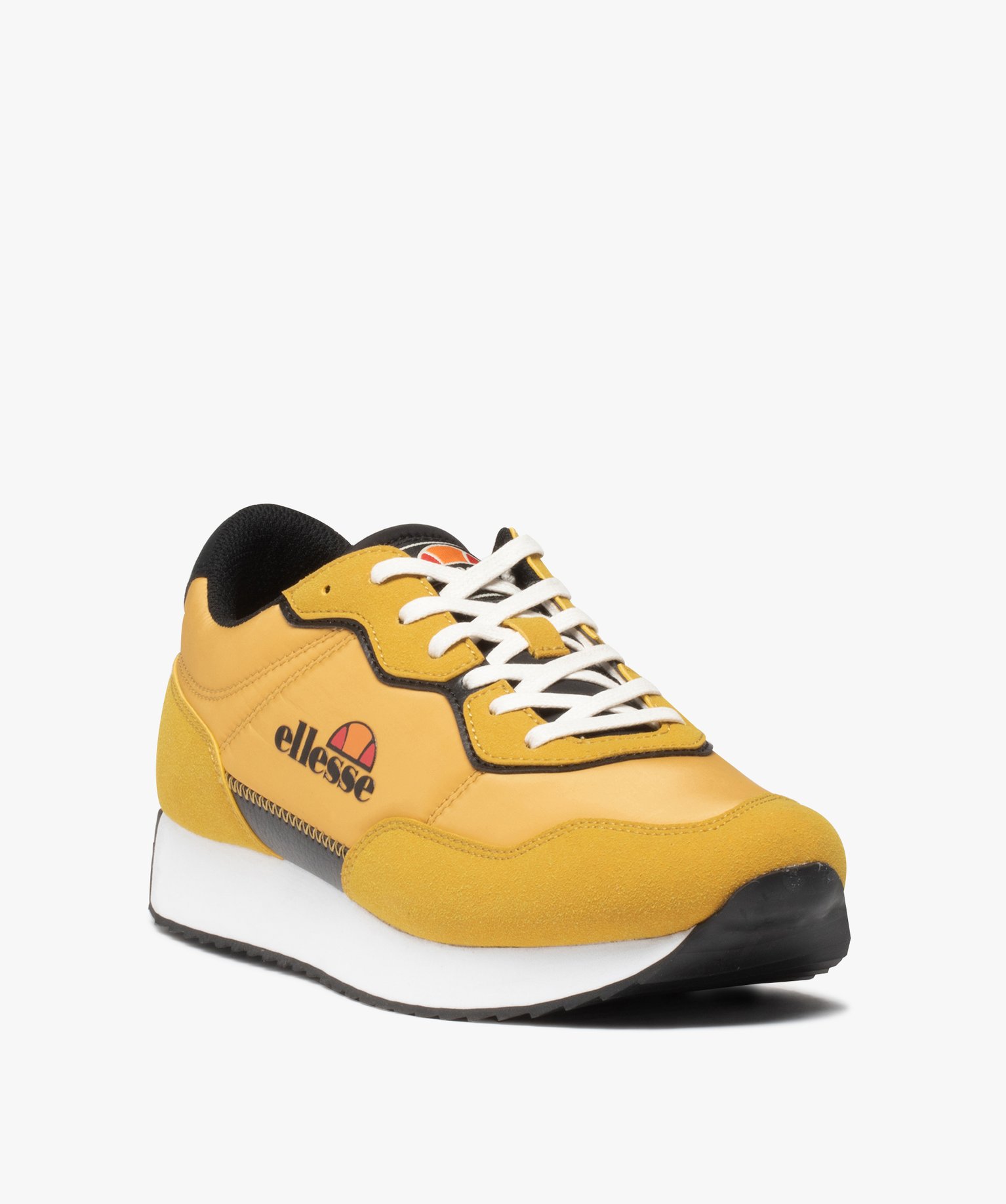 Baskets homme à lacets bi-matière - Ellesse jaune | GEMO