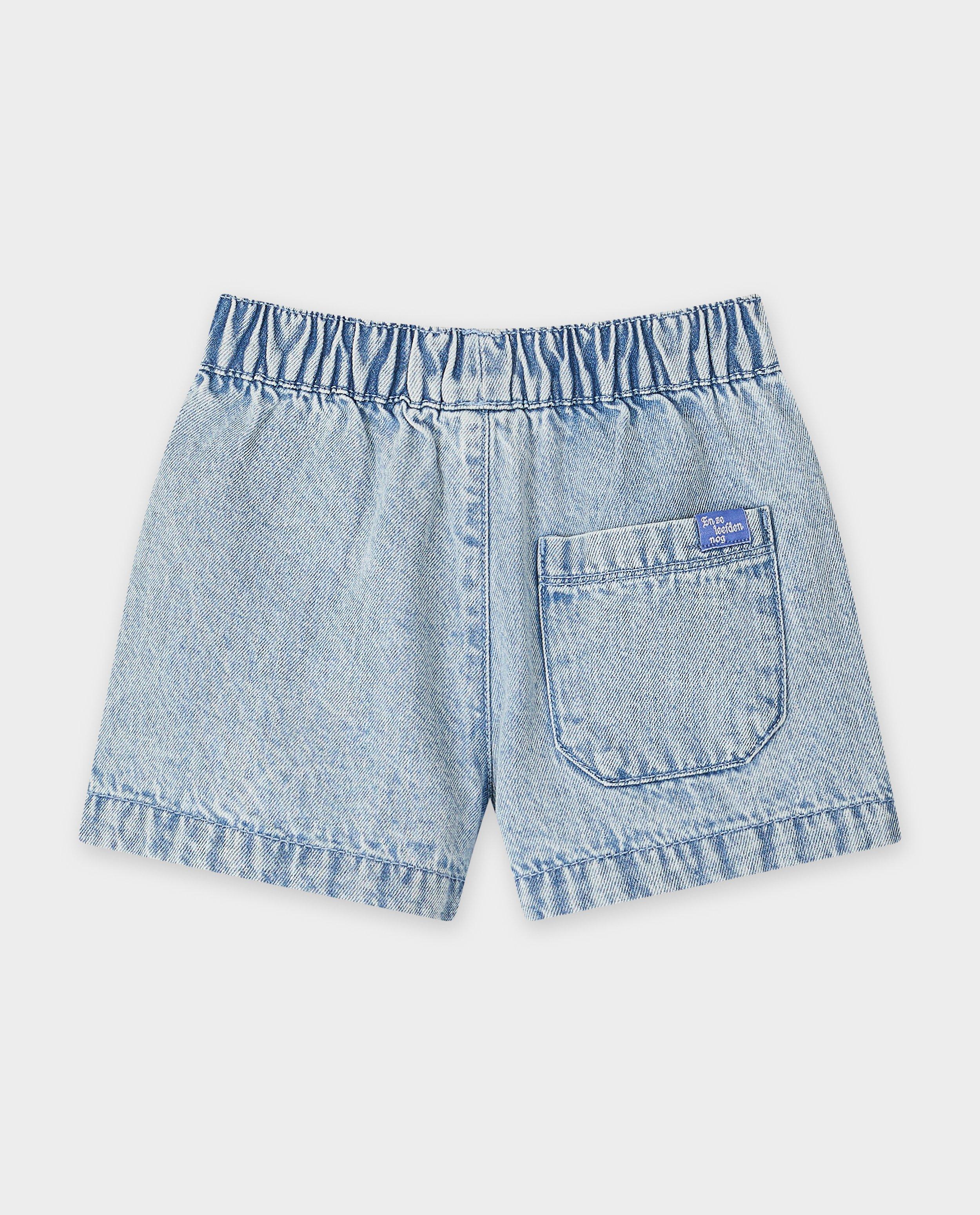 Pantaloni scurți din denim Elisabeth Lucie Baeten, albastru deschis, unisex