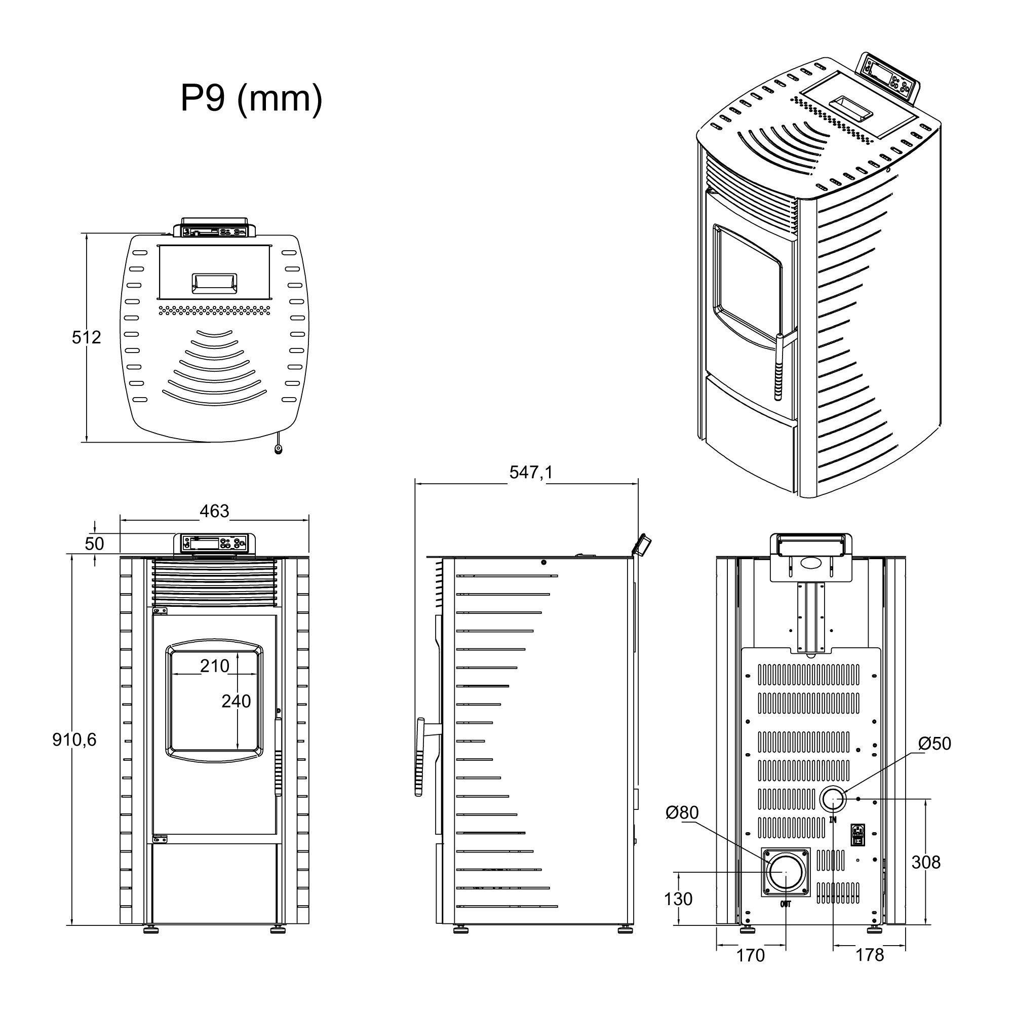 NEMAXX Pelletofen P9, 11,00 kW