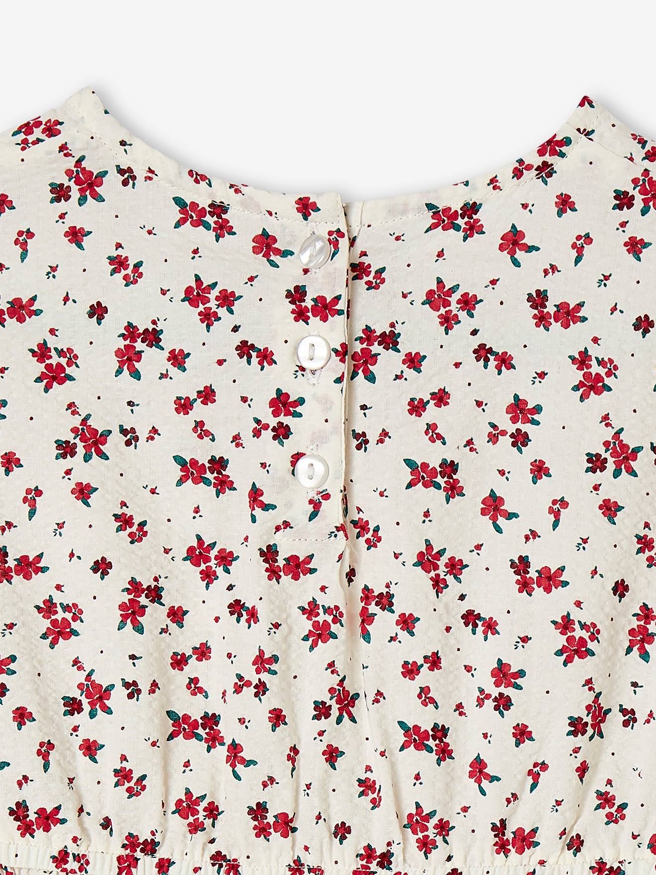 Vertbaudet Mädchen Kleid mit 3/4-Ärmeln - wollweiß