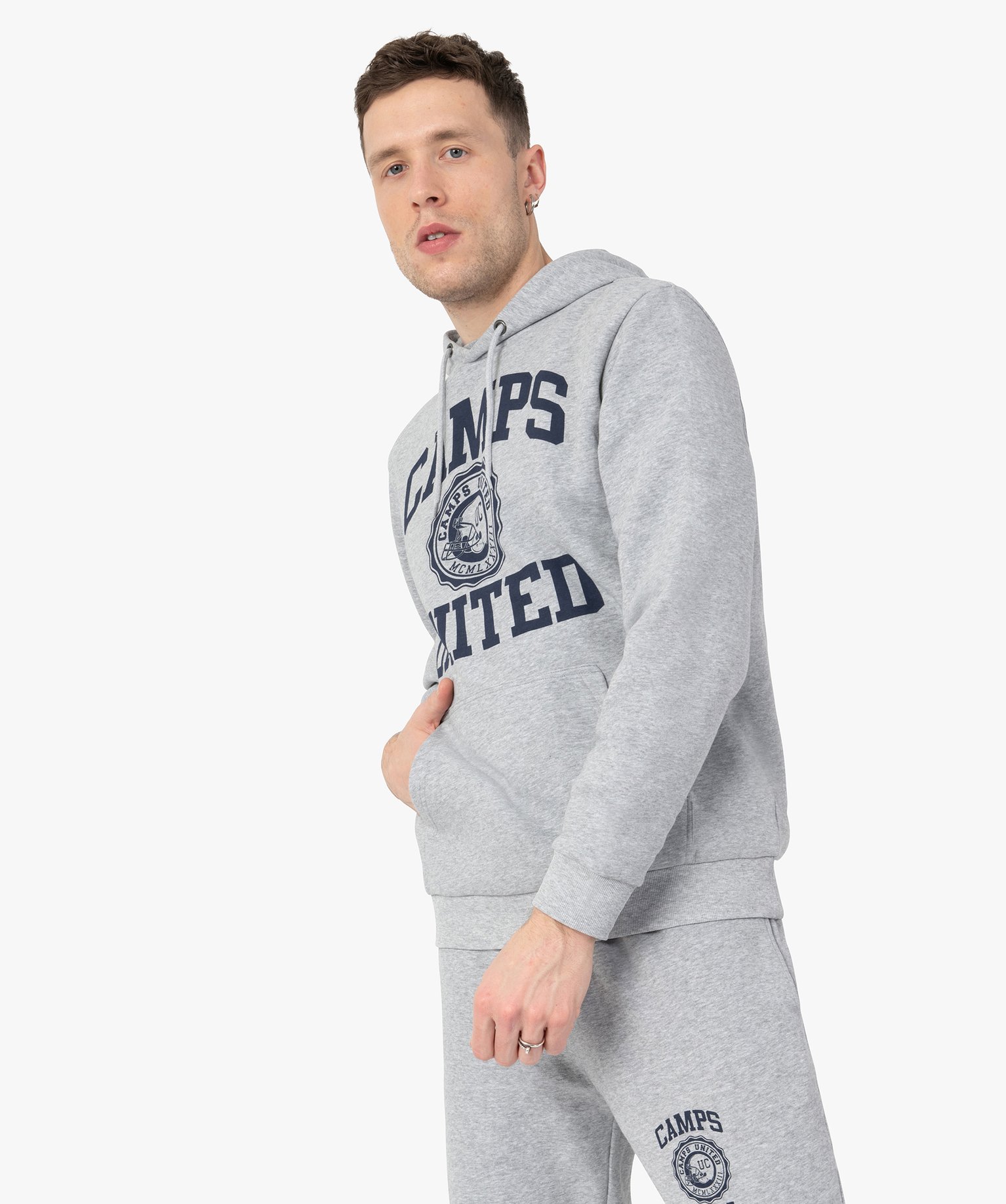 Sweat homme à capuche avec motif XXL – Camps United gris | GEMO