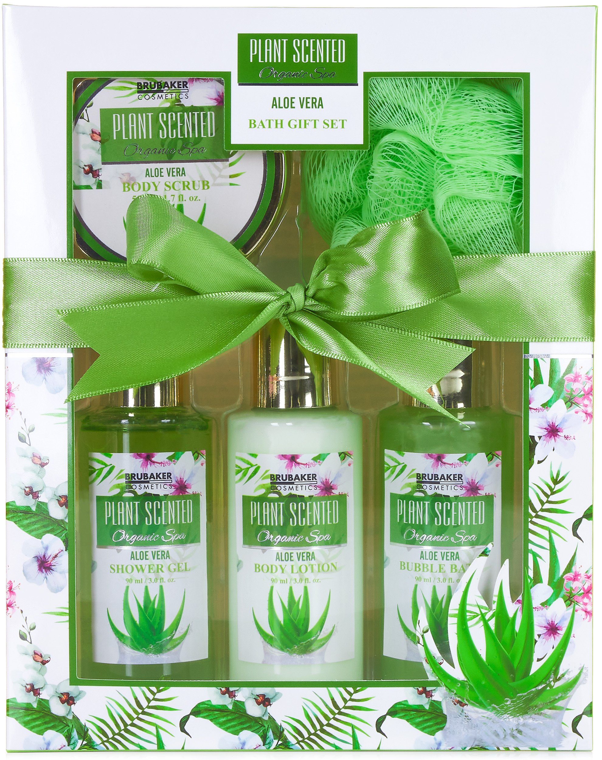 BRUBAKER Pflege-Geschenkset 2 in 1 Pflegeset Kokosnuss & Aloe Vera - Wellness Set, 15-tlg., Damen Dusch- und Badeset - Frauen Beauty Geschenkset mit Dekoration
