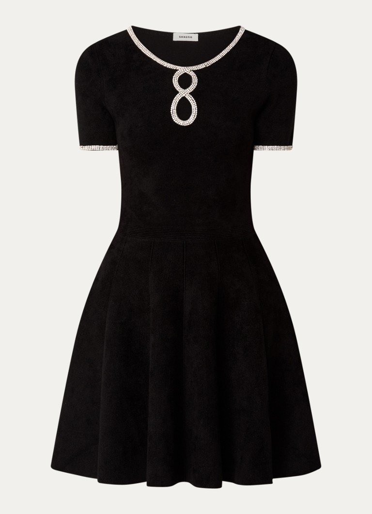 Sandro Mini dress with rhinestones and cut-out detail