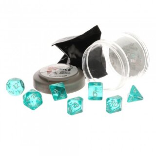 Lucky Dice Set - Clear Teal (7)