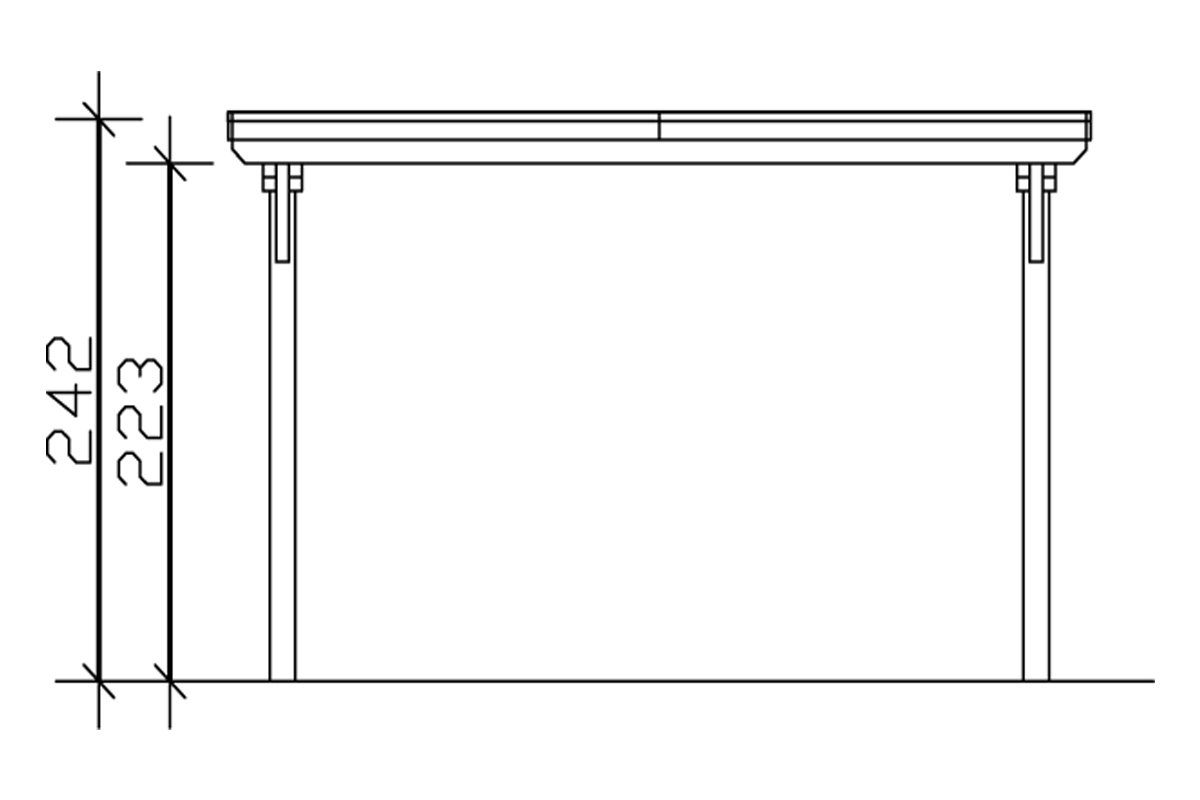 Skanholz Einzelcarport Emsland, BxT: 404x846 cm, 223 cm Einfahrtshöhe