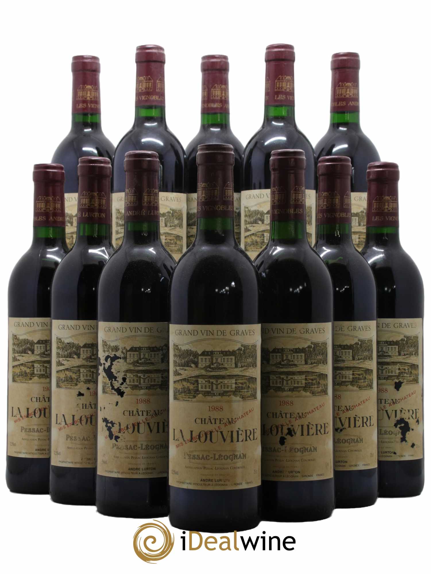 Château la Louvière  1988 - Lot de 12 Bouteilles