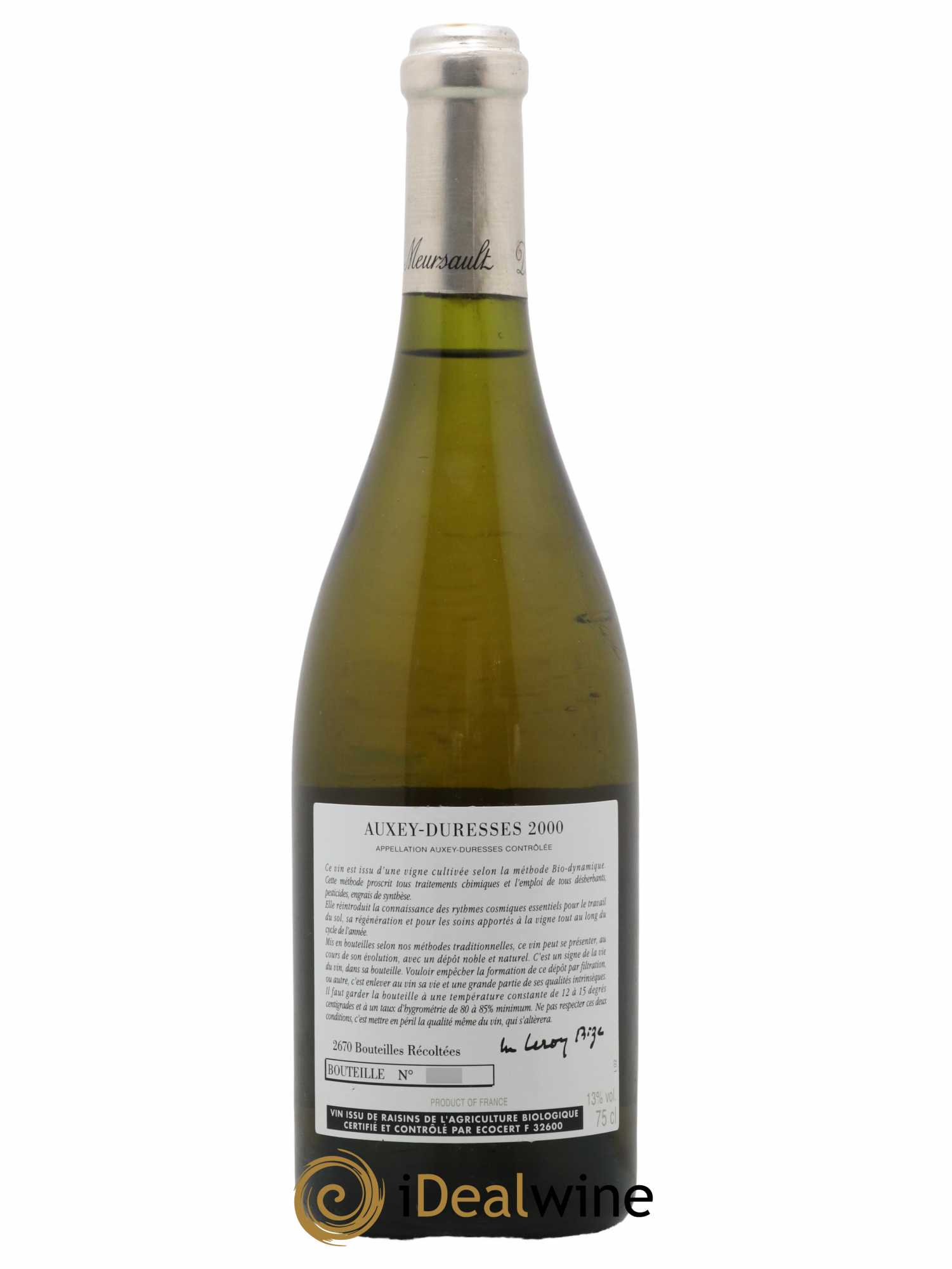 Auxey-Duresses d'Auvenay (Domaine)  2000 - Lot de 1 Bouteille