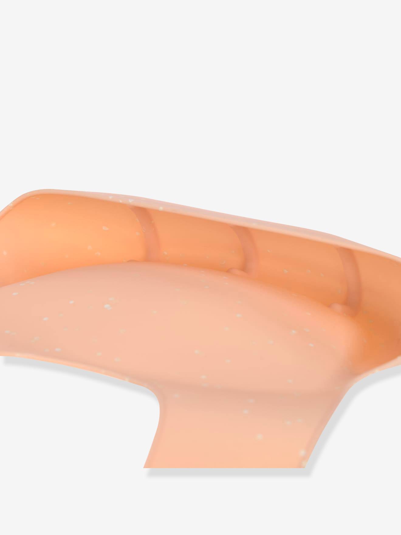Lot de 2 bavoirs silicone LÄSSIG avec récupérateur nature/apricot
