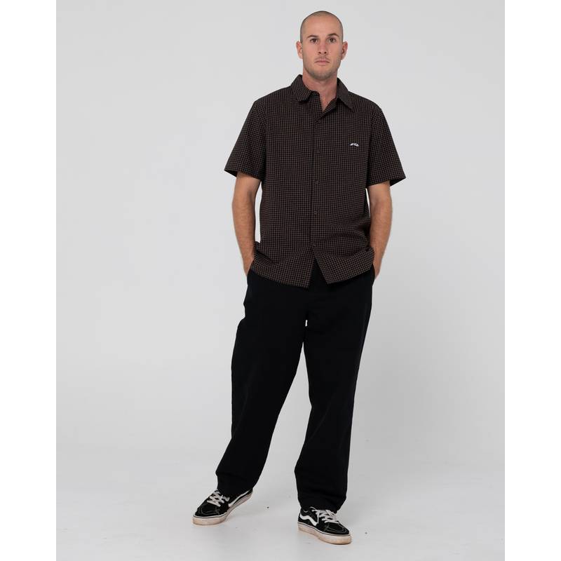 RUSTY DATSUN CHECK SHIRT Kurzarmhemd Herren