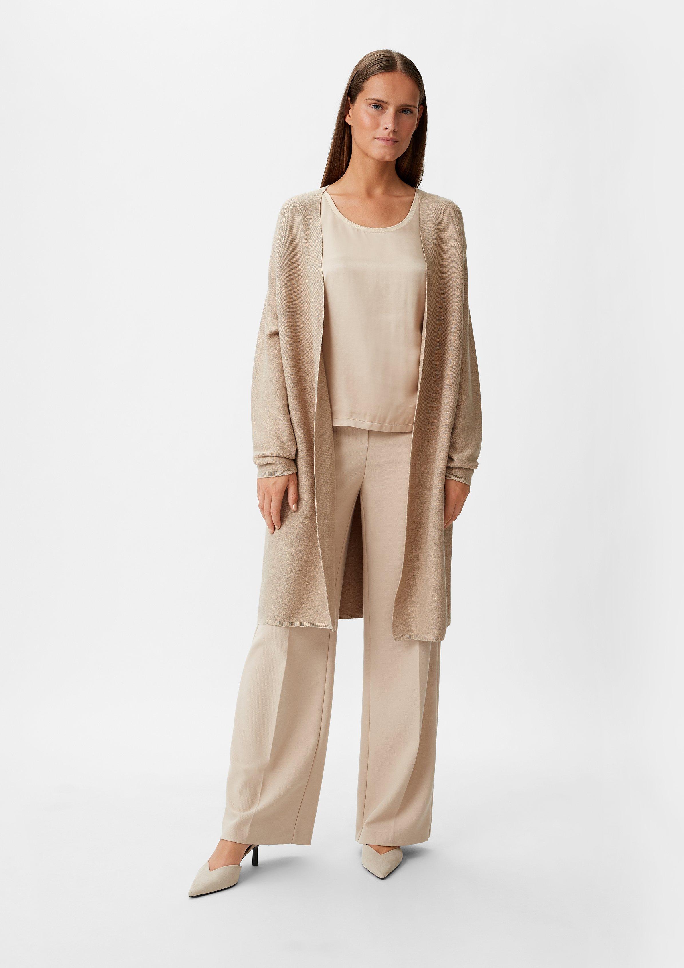 Long-Cardigan aus Viskosemix - beige