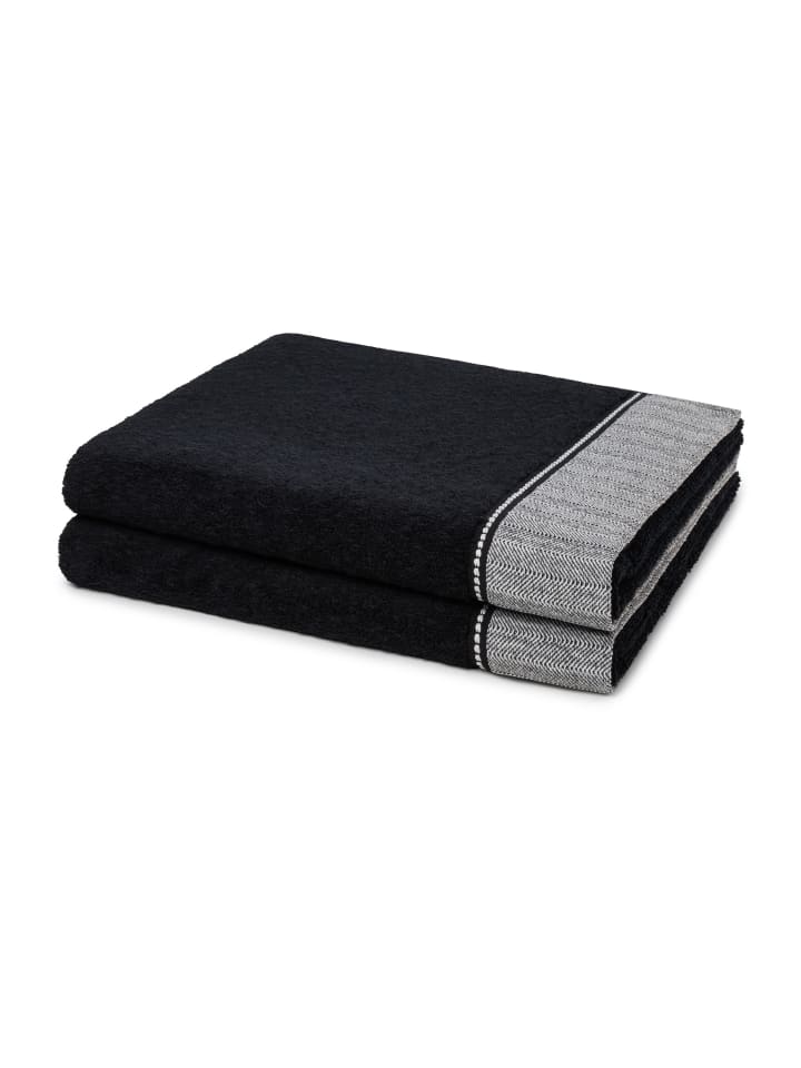 Möve 2 X Duschtuch - im Set Brooklyn in Black günstig kaufen 80 x 150cm