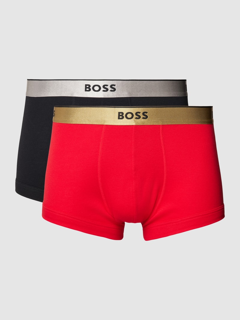 Trunks mit elastischem Logo-Bund im 2er-Pack in rot